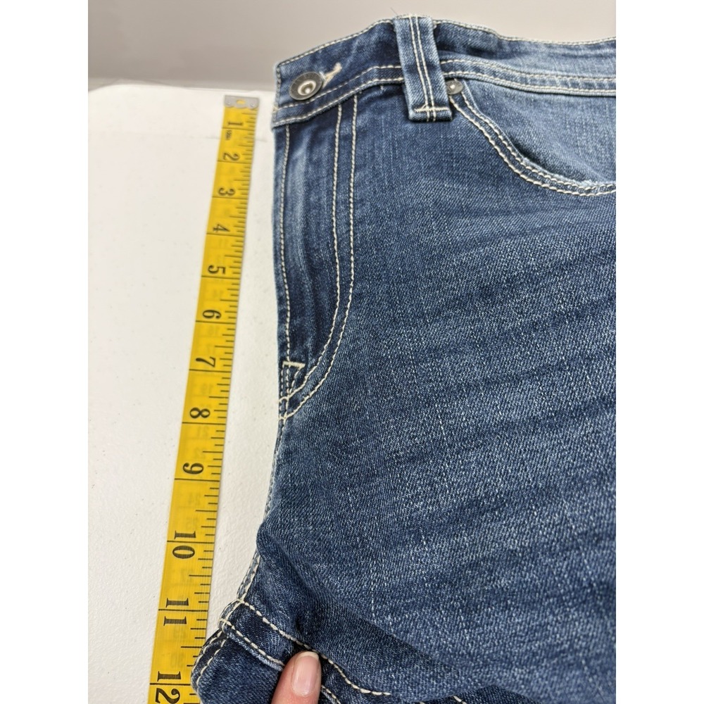 TK Axel Mens Slim Bootcut Jeans Size 38x31* Blue Medium Wash Distressed‎ Denim - Picture 13 of 15